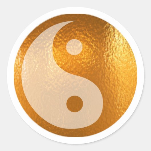 YIN YANG GOLD RONDE STICKER (Voorkant)