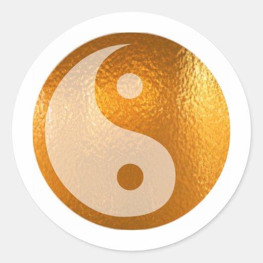 YIN YANG GOLD RONDE STICKER (Voorkant)