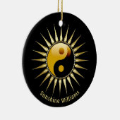Yin Yang Gold Sunshine Keramisch Ornament (Rechts)