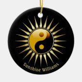 Yin Yang Gold Sunshine Keramisch Ornament (Voorkant)