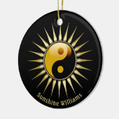 Yin Yang Gold Sunshine Keramisch Ornament (Links)