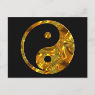 Yin & Yang GOLD zwart Briefkaart