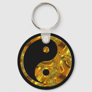 Yin & Yang GOLD zwart Sleutelhanger