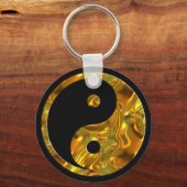 Yin & Yang GOLD | zwart Sleutelhanger (Voorkant)