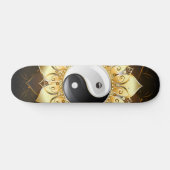 Yin Yang Golden Lotus Persoonlijk Skateboard (Horizontaal)