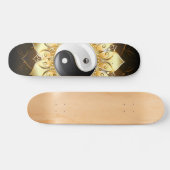 Yin Yang Golden Lotus Persoonlijk Skateboard (Horizontaal)