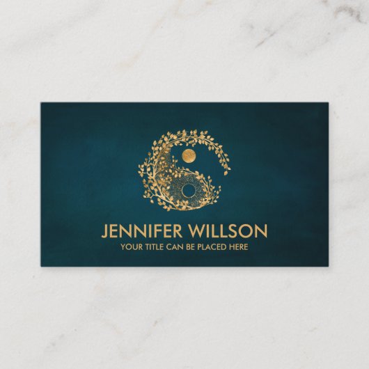 Yin Yang - Golden Tree Branch Visitekaartje (Voorkant)