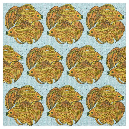 Yin Yang Goldfish Stof (Swatch)