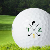 yin yang golfer . initialen gepersonaliseerd golfballen
