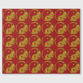 Yin & Yang - goud Cadeaupapier (Vlak)
