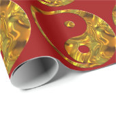 Yin & Yang - goud Cadeaupapier (Rol Hoek)