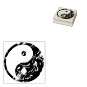 Yin & Yang gouden golven + uw ideeën Rubberstempel (Gestempeld)