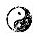 Yin & Yang gouden golven + uw ideeën Rubberstempel (Afrduk)