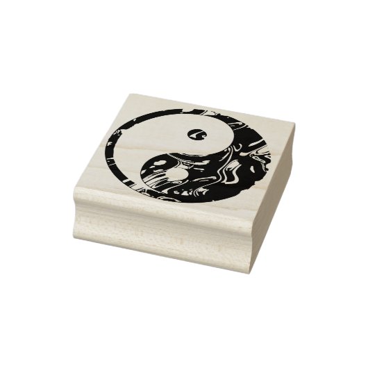 Yin & Yang gouden golven + uw ideeën Rubberstempel (Stempel)