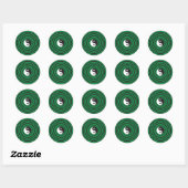 Yin Yang Green Concentrische cirkels rimpelringen Ronde Sticker (Vel)