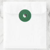 Yin Yang Green Concentrische cirkels rimpelringen Ronde Sticker (Tas)