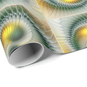 Yin Yang Green Yellow Abstract Colorful Fractal Cadeaupapier (Rol Hoek)