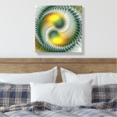 Yin Yang Green Yellow Abstract Colorful Fractal Canvas Afdruk (Insitu (Slaapkamer))