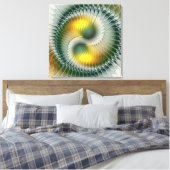 Yin Yang Green Yellow Abstract Colorful Fractal Canvas Afdruk (Insitu (Slaapkamer))