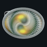 Yin Yang Green Yellow Abstract Colorful Fractal Gesp<br><div class="desc">Een moderne en zeer decoratieve variant. Ontwerp voor je gordelsluiting en meer.</div>