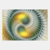 Yin Yang Green Yellow Abstract Colorful Fractal Inpakpapier Vel (Voorkant 3)