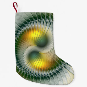 Yin Yang Green Yellow Abstract Colorful Fractal Kleine Kerstsok