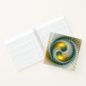 Yin Yang Green Yellow Abstract Colorful Fractal Notitieboek (Binnen)