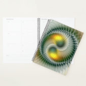 Yin Yang Green Yellow Abstract Colorful Fractal Planner (Display)