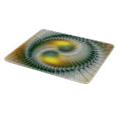 Yin Yang Green Yellow Abstract Colorful Fractal Snijplank (Hoek)