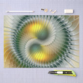 Yin Yang Green Yellow Abstract Colorful Fractal Tissuepapier (Craft)