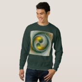Yin Yang Green Yellow Abstract Colorful Fractal Trui (Voorkant volledig)