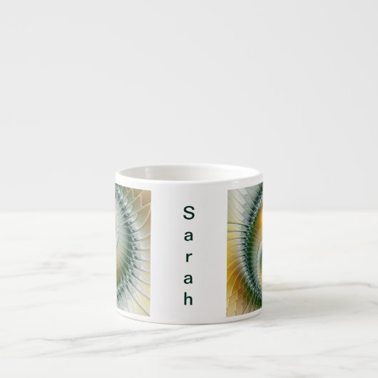 Yin Yang Green Yellow Abstract Fractal Art Name Espresso Kop (Voorkant)