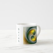 Yin Yang Green Yellow Abstract Fractal Art Name Espresso Kop (Voorkant rechts)