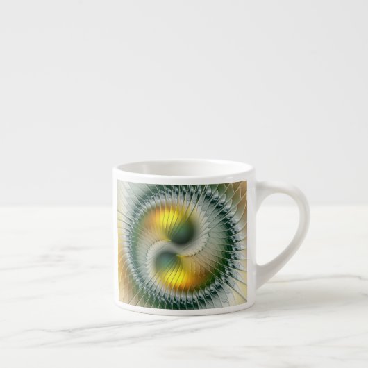 Yin Yang Green Yellow Abstract Fractal Art Name Espresso Kop (Rechts)