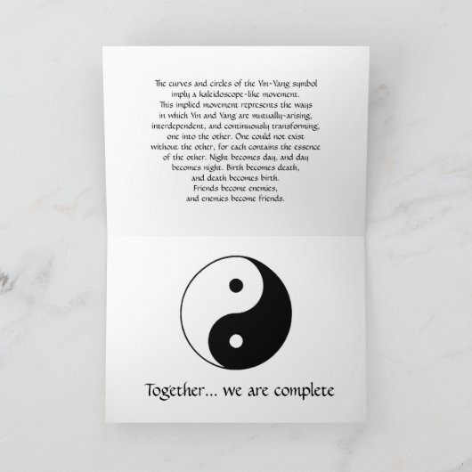 YIN YANG GREETING CARD DESIGN KAART (Binnen)