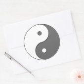 Yin Yang - grijs 1 Ronde Sticker (Envelop)