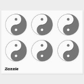 Yin Yang - grijs 1 Ronde Sticker (Vel)