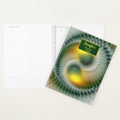 Yin Yang Groen Geel Abstract Fractal Eigen Naam Planner (Display)