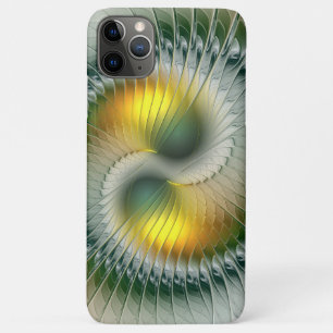 Yin Yang Groen Geel Abstract Kleurrijk Fractal Case-Mate iPhone Case