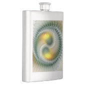 Yin Yang Groen Geel Abstract Kleurrijk Fractal Flacon (Rechts)