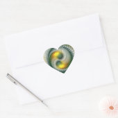 Yin Yang Groen Geel Abstract Kleurrijk Fractal Hart Sticker (Envelop)