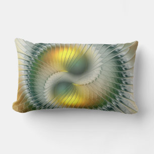Yin Yang Groen Geel Abstract Kleurrijke Fractal Buitenkussen