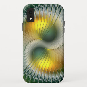 Yin Yang Groen Geel Abstract Kleurrijke Fractal Case-Mate iPhone Case