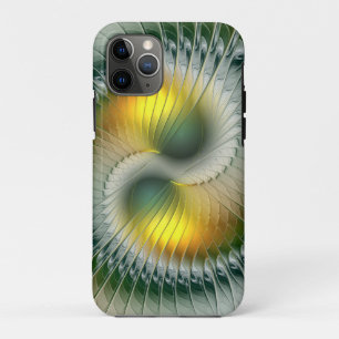 Yin Yang Groen Geel Abstract Kleurrijke Fractal Case-Mate iPhone Case