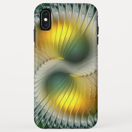 Yin Yang Groen Geel Abstract Kleurrijke Fractal Case-Mate iPhone Case (Achterkant)