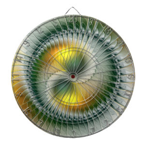 Yin Yang Groen Geel Abstract Kleurrijke Fractal Dartbord