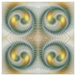 Yin Yang Groen Geel Abstract Kleurrijke Fractal Stof