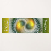 Yin Yang Groen Geel Abstracte Kunst Fractal Naam Yogamat (Voorkant (horizontaal))