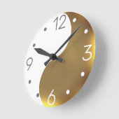 Yin Yang - grunge golden & white Ronde Klok (Hoek)