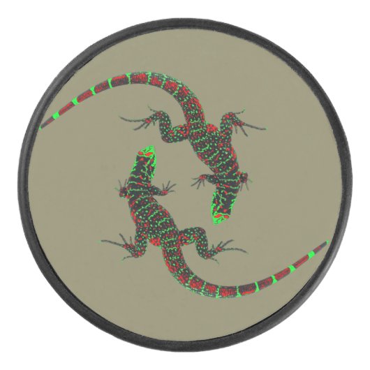 Yin Yang Hagedissen Hockey Puck (Voorkant)